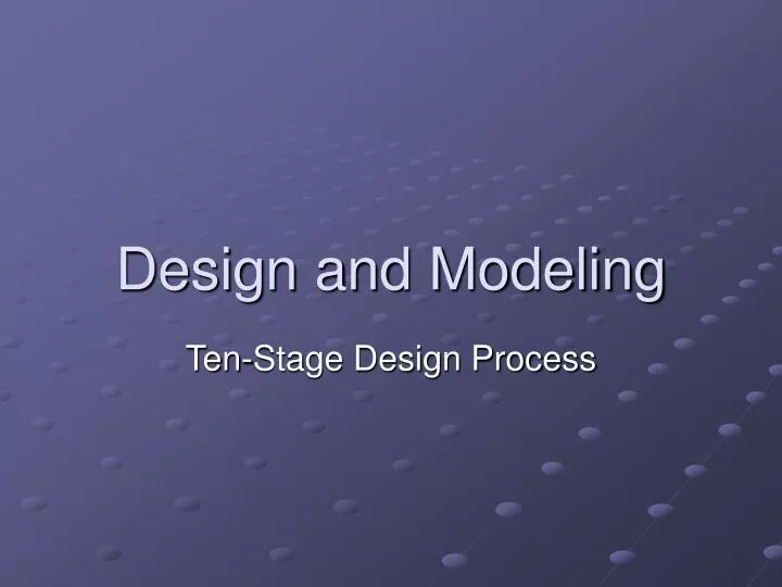 design and modeling