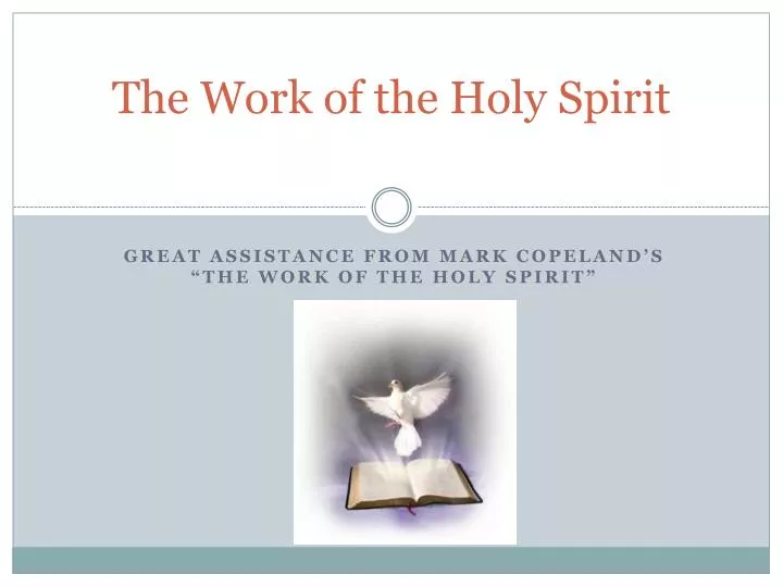the work of the holy spirit