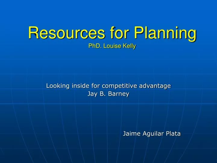 resources for planning phd louise kelly