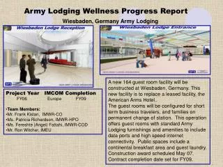 Army Lodging Wellness Progress Report