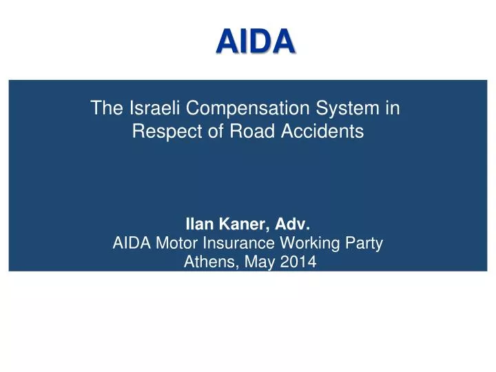 the israeli compensation system in respect of road accidents