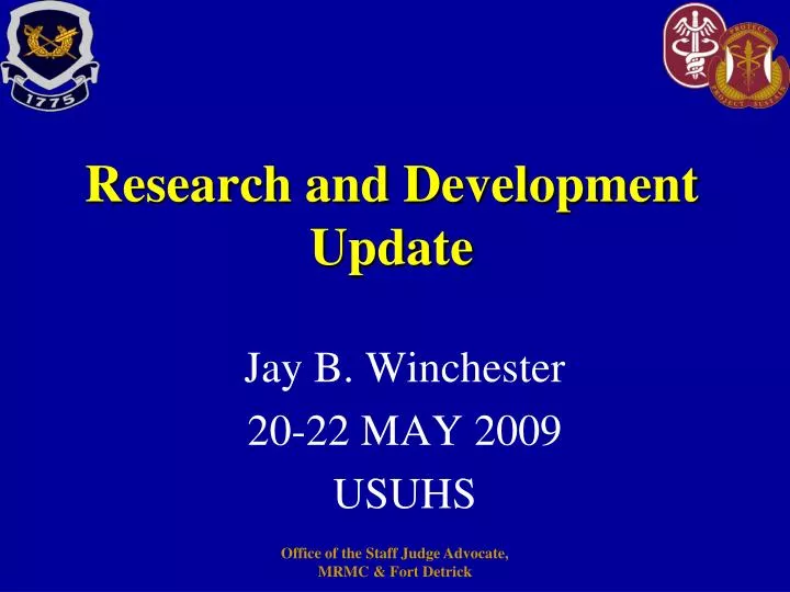 research and development update