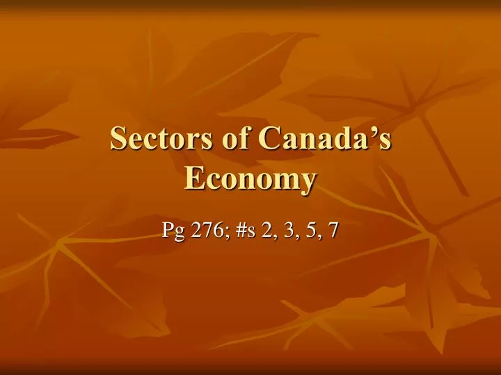 sectors of canada s economy