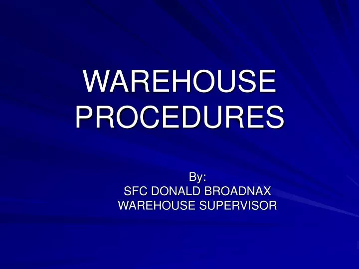 warehouse procedures