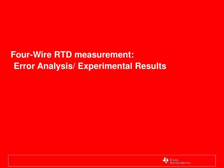 four wire rtd measurement error analysis experimental results