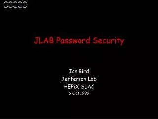 JLAB Password Security