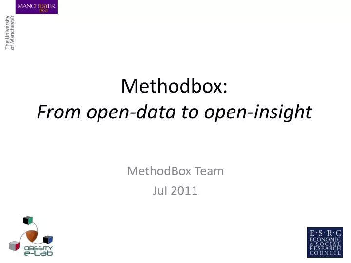 methodbox from open data to open insight