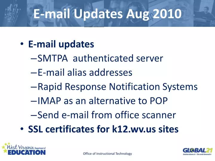 e mail updates aug 2010