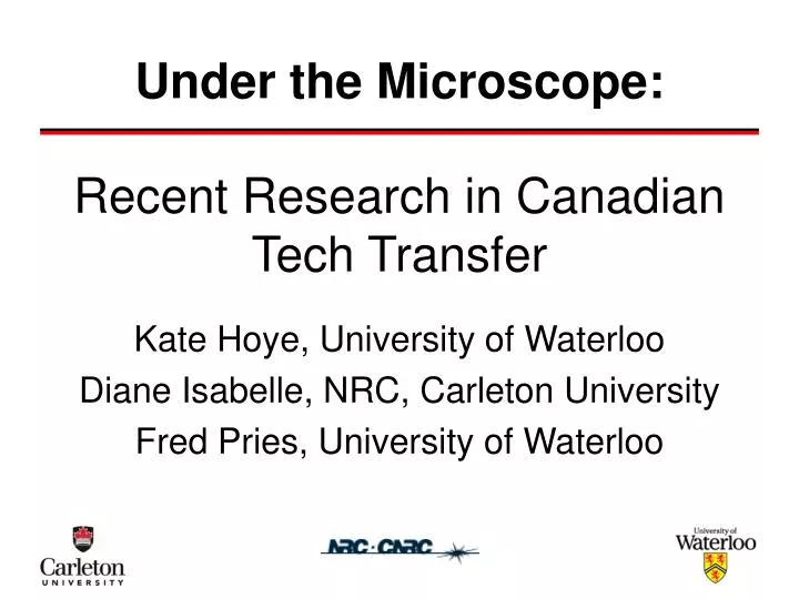recent research in canadian tech transfer