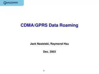 CDMA/GPRS Data Roaming