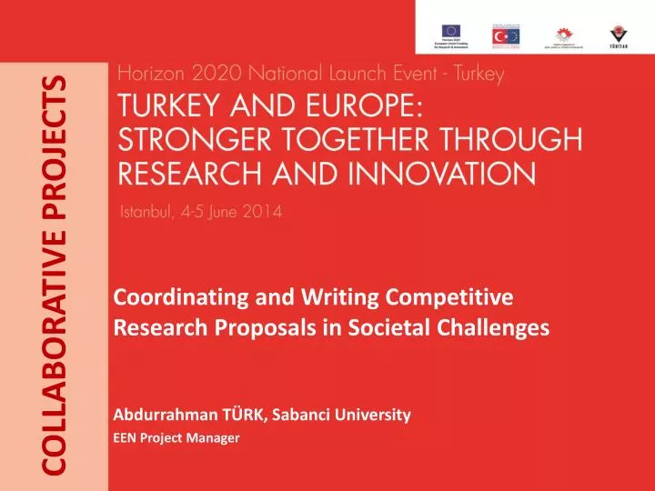 coordinating and writing competitive research proposals in societal challenges