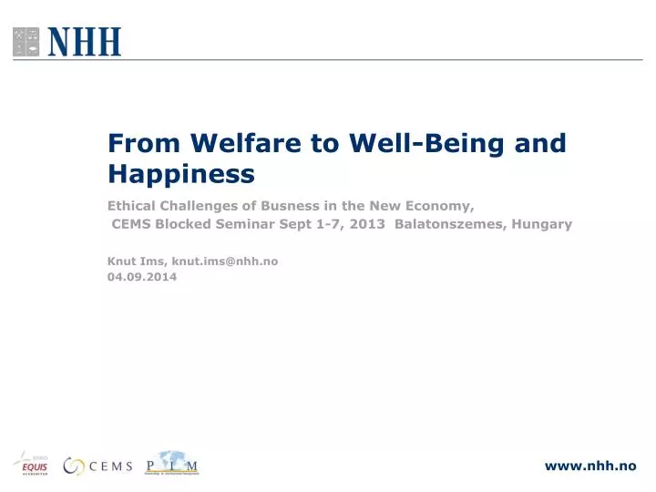 from welfare to well being and happiness