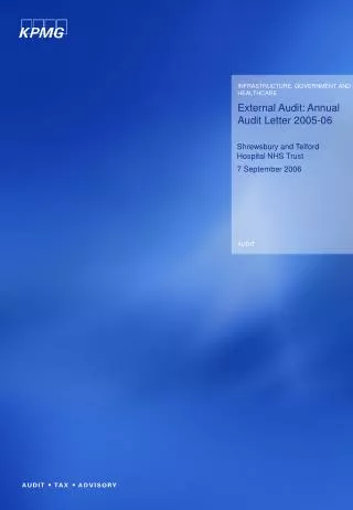 External Audit: Annual Audit Letter 2005-06