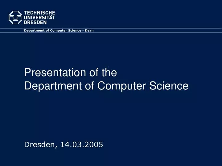 presentation of the department of computer science
