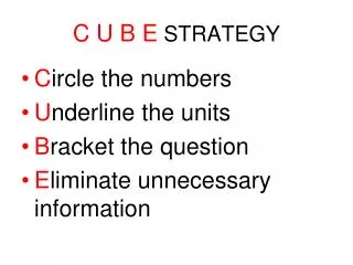 C U B E STRATEGY