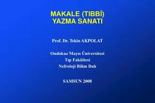 makale tibb yazma sanati