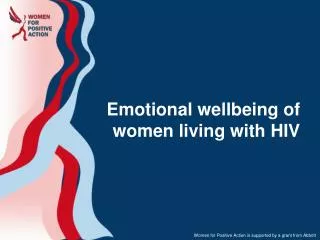 Emotional wellbeing of women living with HIV