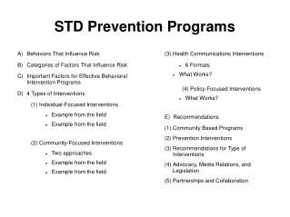 STD Prevention Programs