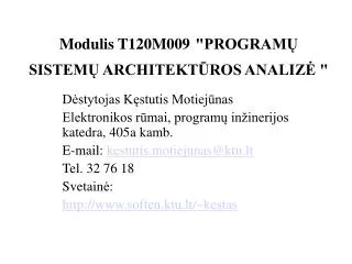 modulis t120m009 program sistem architekt ros analiz