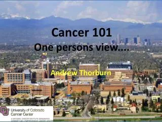 Cancer 101 One persons view....