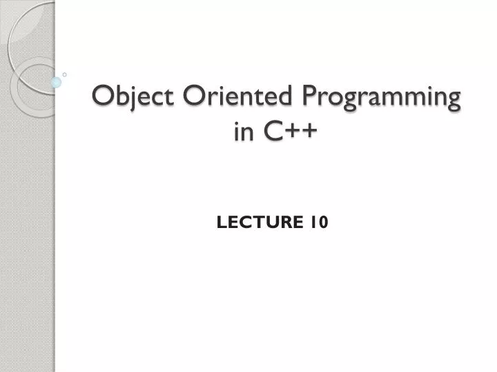 object oriented programming in c