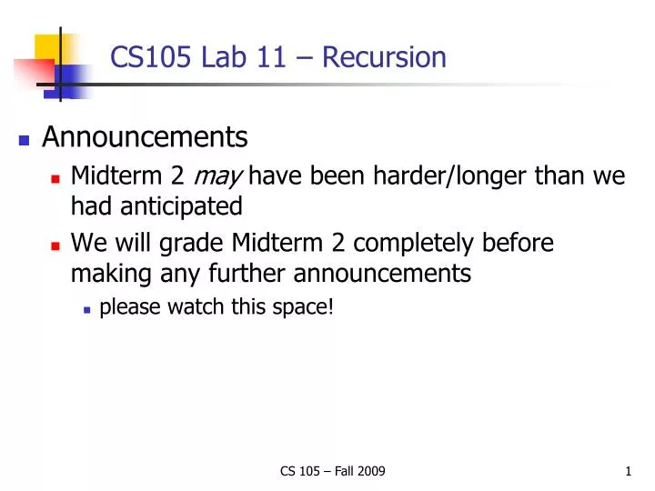 cs105 lab 11 recursion