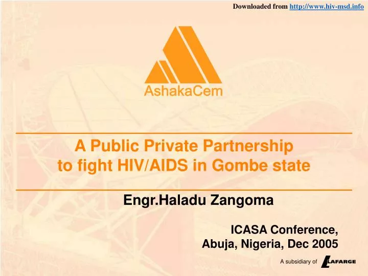 a public private partnership to fight hiv aids in gombe state
