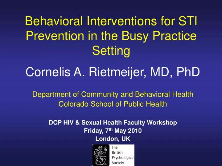 behavioral interventions for sti prevention in the busy practice setting