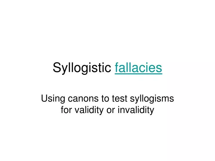 syllogistic fallacies
