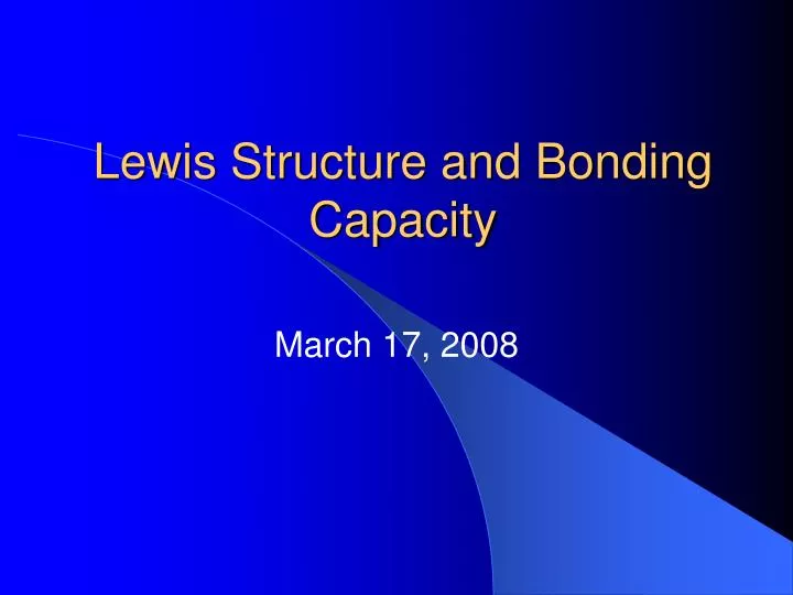 lewis structure and bonding capacity