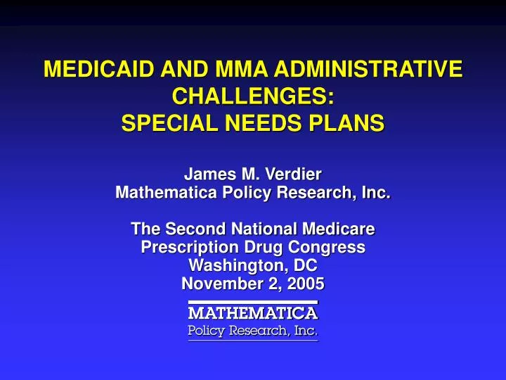 medicaid and mma administrative challenges special needs plans