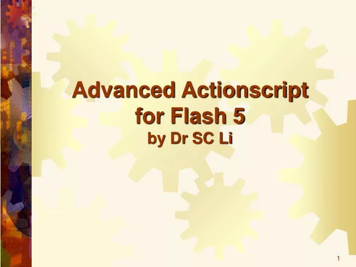 advanced actionscript for flash 5 by dr sc li