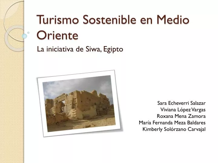 turismo sostenible en medio oriente