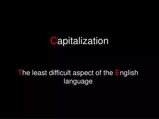 C apitalization