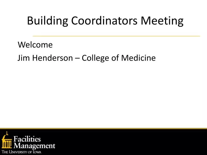 building coordinators meeting