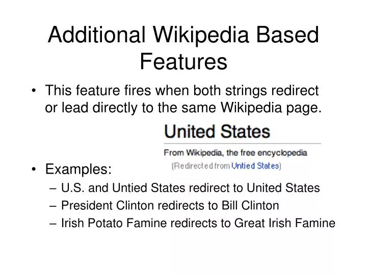 additional wikipedia based features