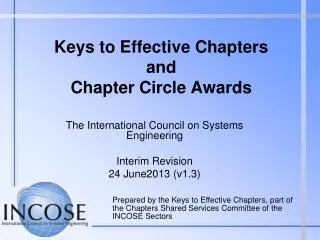Keys to Effective Chapters and Chapter Circle Awards