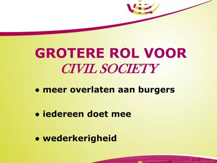 grotere rol voor civil society