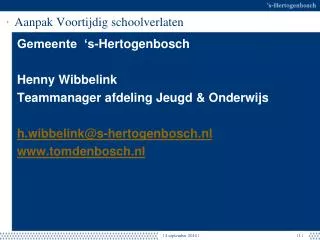 aanpak voortijdig schoolverlaten