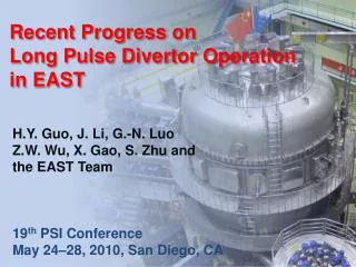 Recent Progress on Long Pulse Divertor Operation in EAST