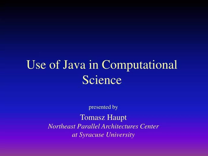 use of java in computational science