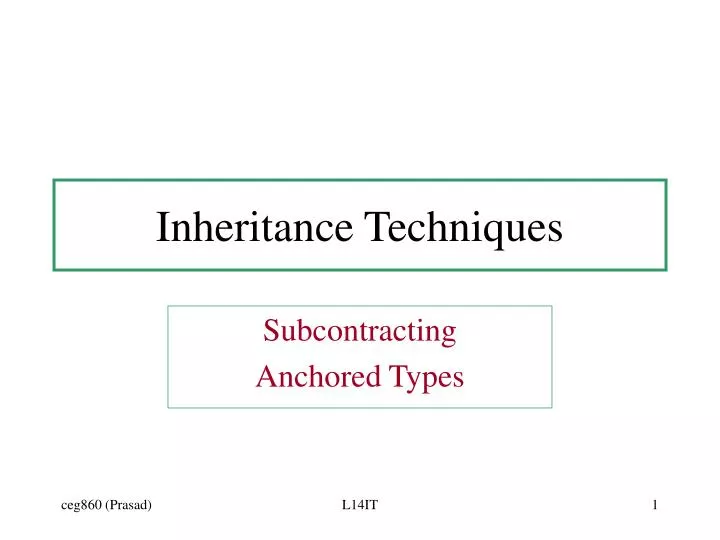 inheritance techniques
