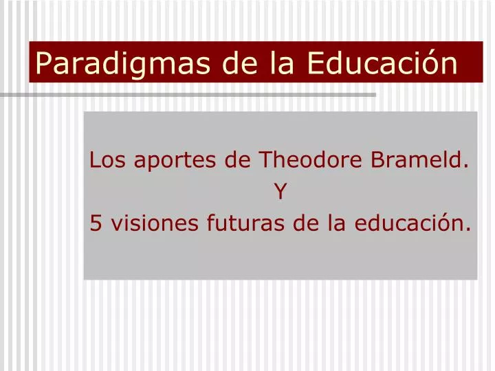 paradigmas de la educaci n