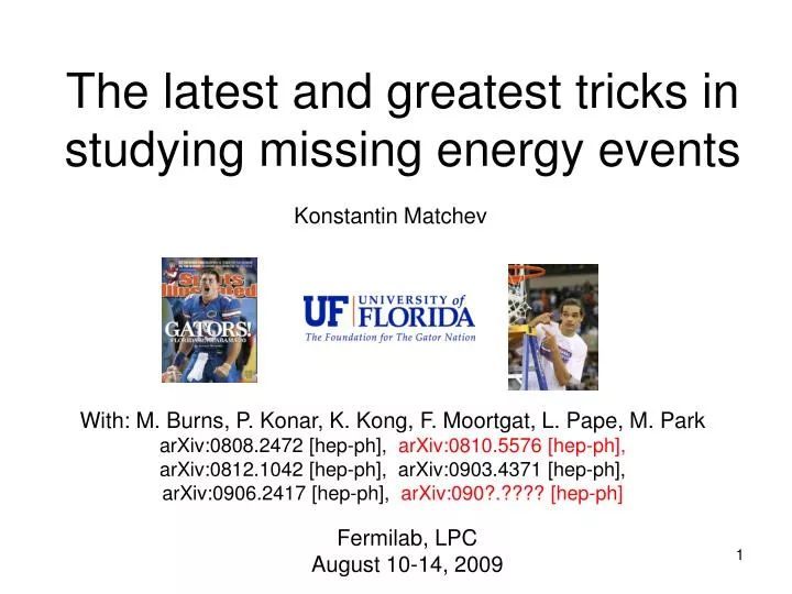 the latest and greatest tricks in studying missing energy events