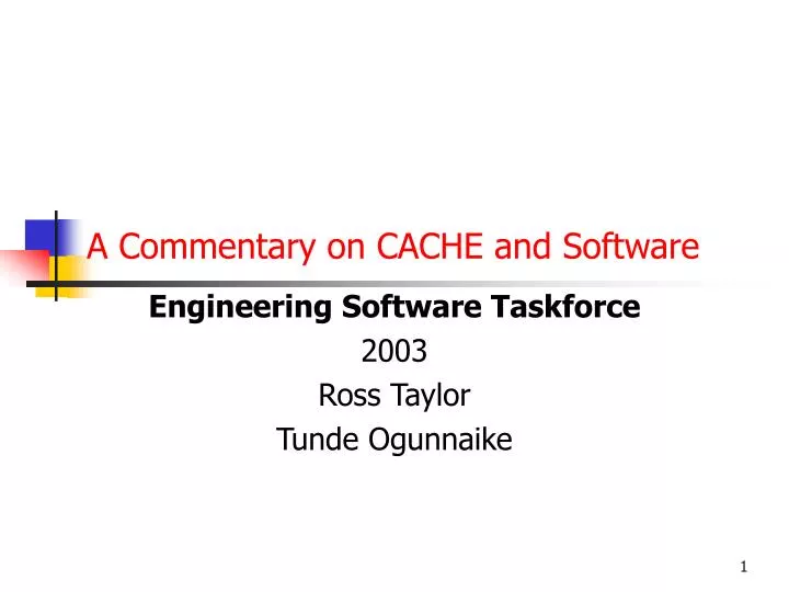 a commentary on cache and software