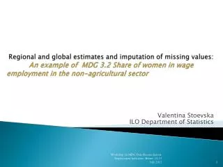 Valentina Stoevska ILO Department of Statistics