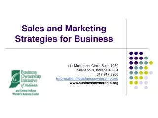 Sales and Marketing Strategies for Business