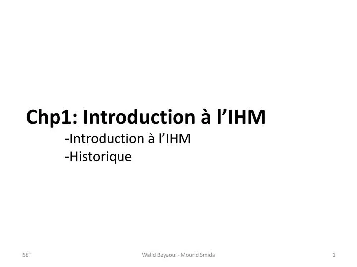 chp1 introduction l ihm introduction l ihm historique