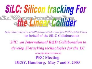 PRC Meeting DESY, Hamburg, May 7 and 8, 2003