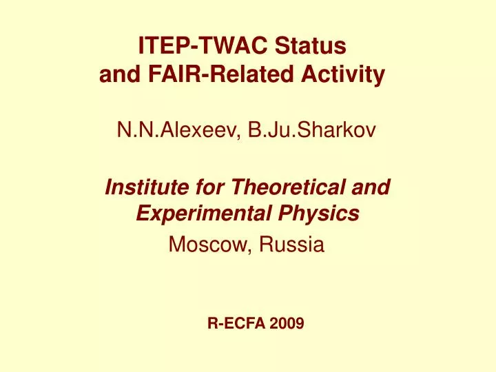 itep twac status and fair related activity
